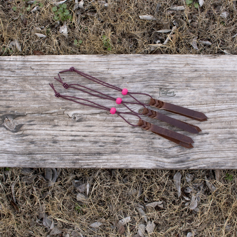 Black and Pink Pin Stripe Rope Bungee Strap