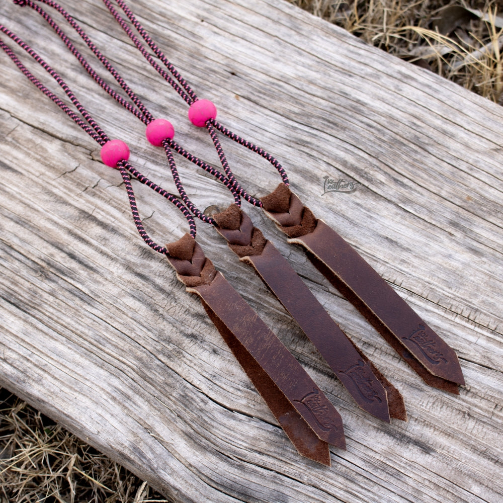 Black and Pink Pin Stripe Rope Bungee Strap