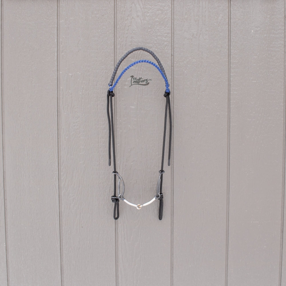 Royal Blue Weighted Draw Bit Browband Headstall