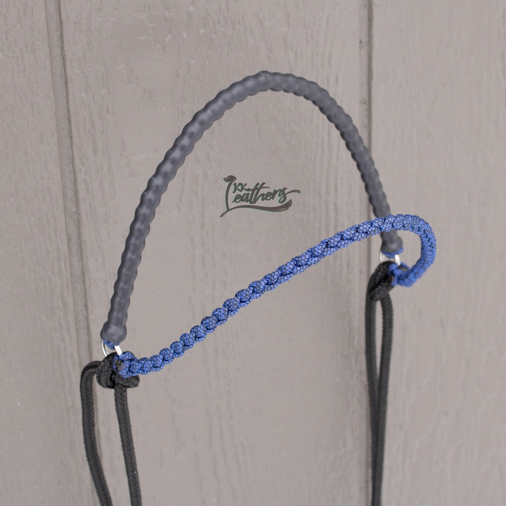 Royal Blue Weighted Draw Bit Browband Headstall