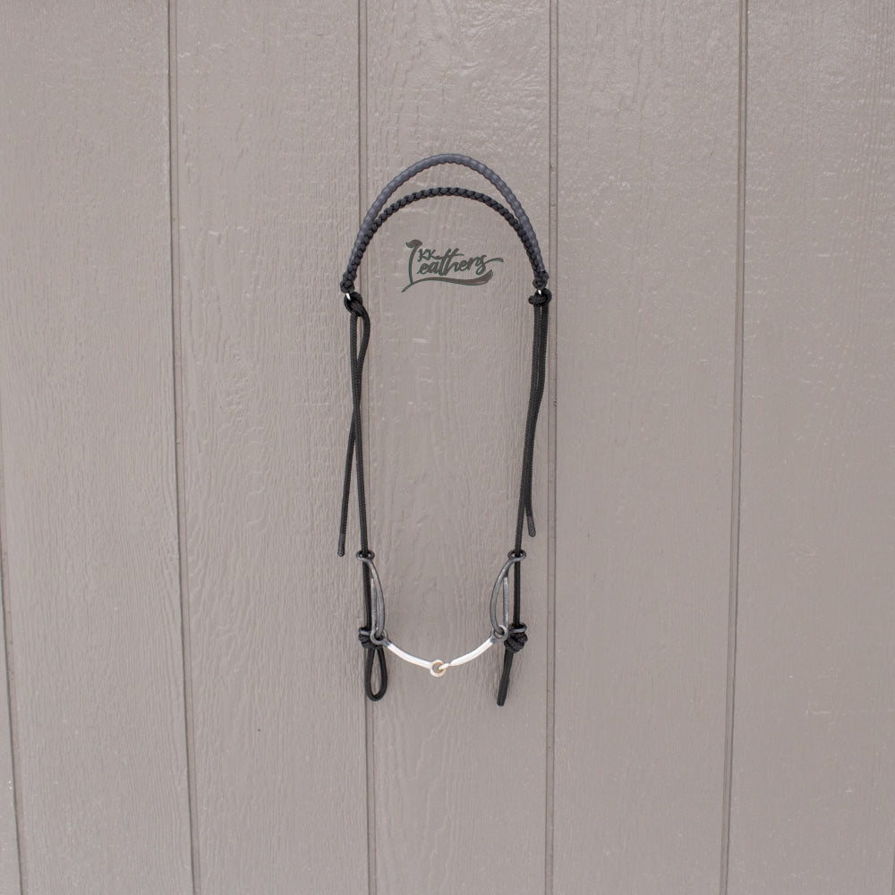 Black Weighted Draw Bit Browband Headstall