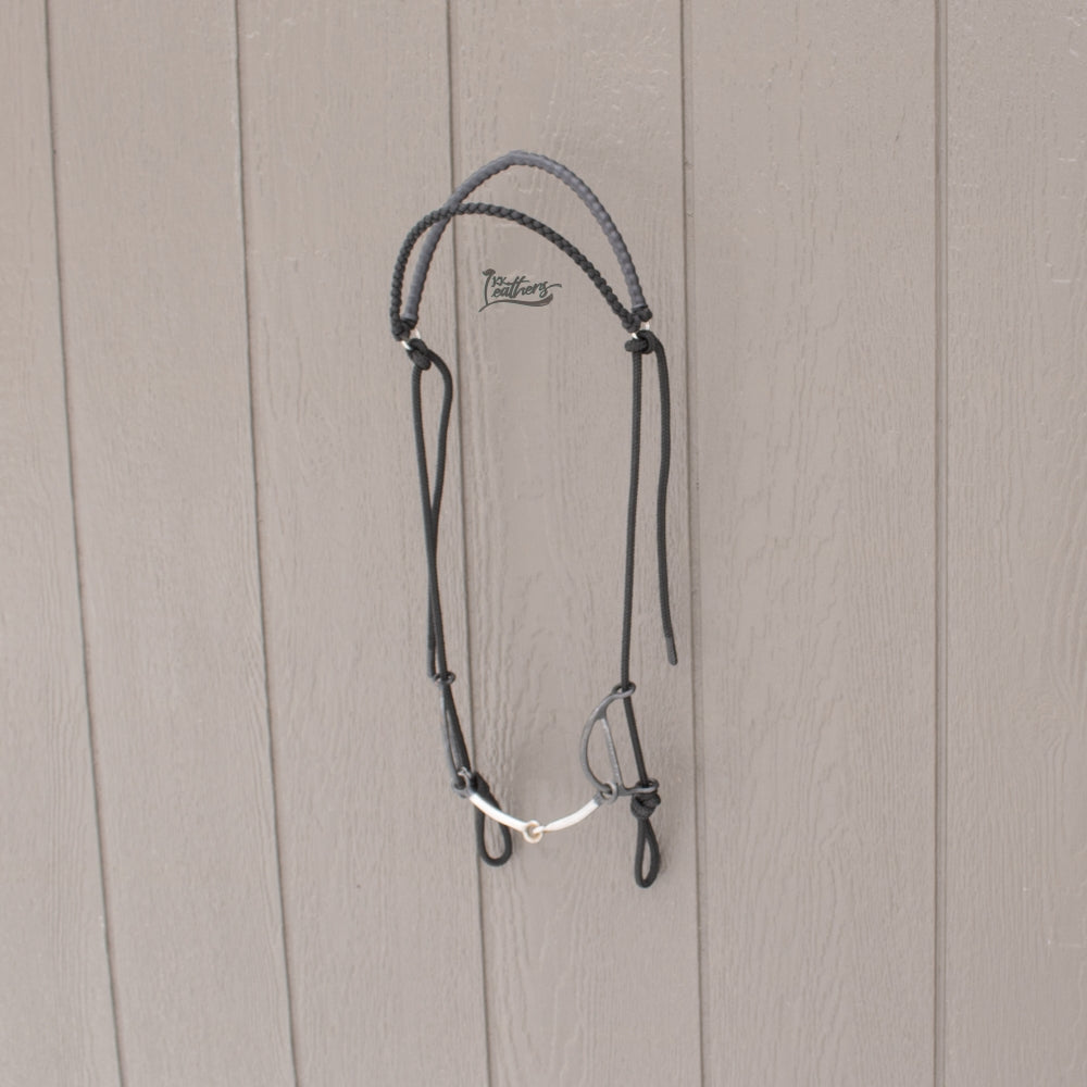 Black Weighted Draw Bit Browband Headstall
