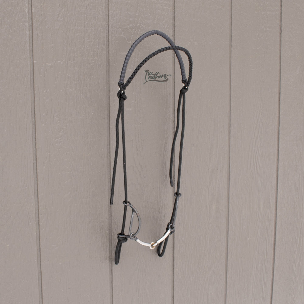 Black Weighted Draw Bit Browband Headstall