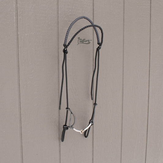 Black Weighted Draw Bit Browband Headstall