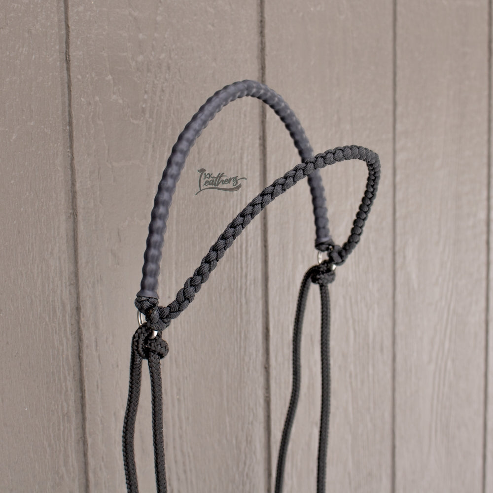 Black Weighted Draw Bit Browband Headstall