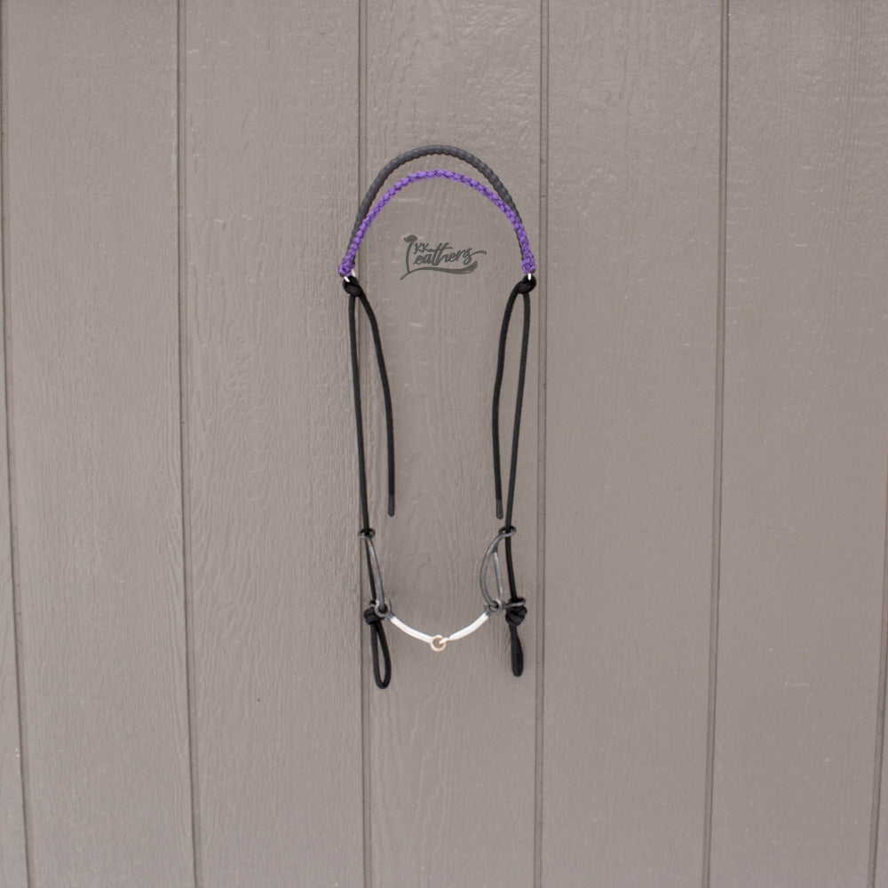Purple Weighted Draw Bit Browband Headstall
