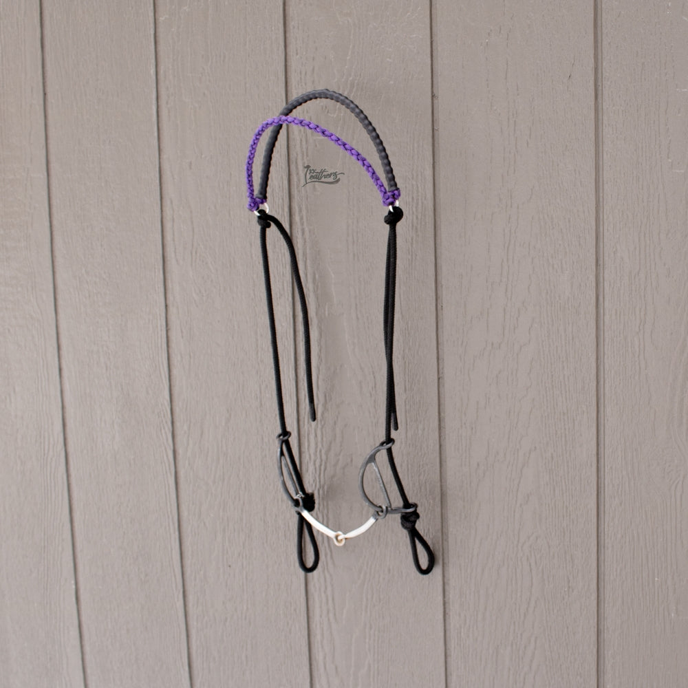 Purple Weighted Draw Bit Browband Headstall