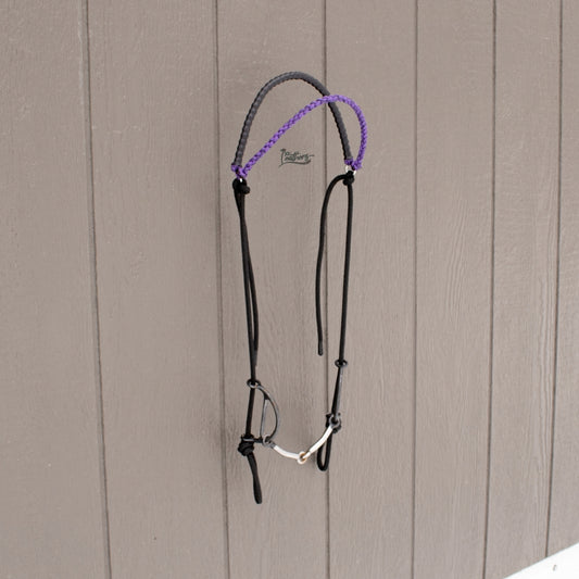 Purple Weighted Draw Bit Browband Headstall