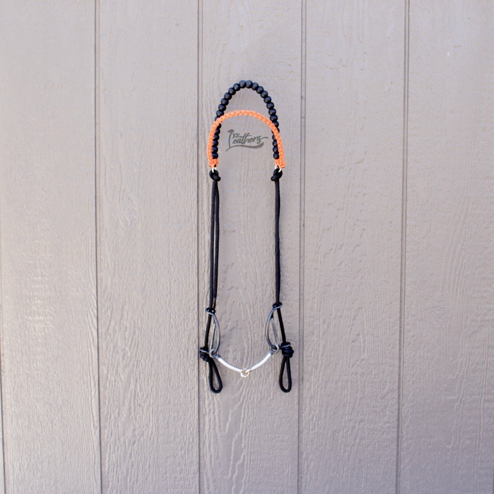 Orange Brow Balancer Silicone Beaded Draw Bit Headstall