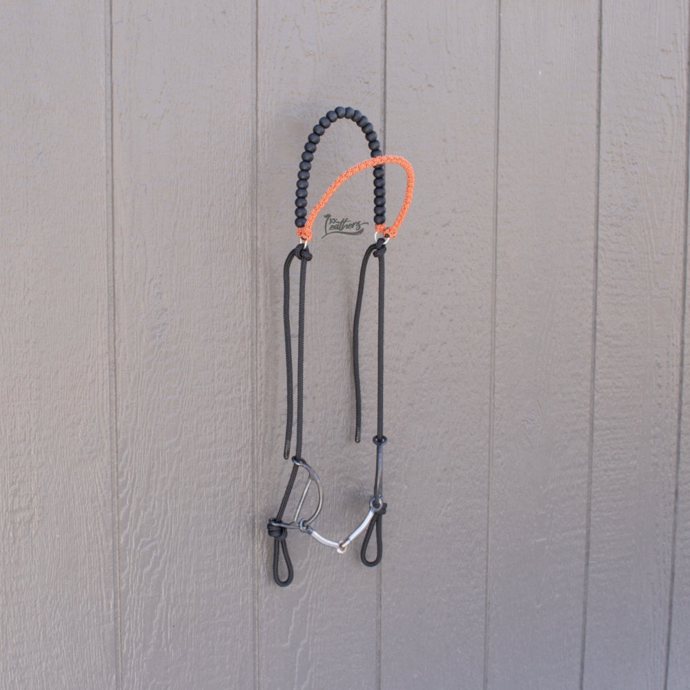 Orange Brow Balancer Silicone Beaded Draw Bit Headstall
