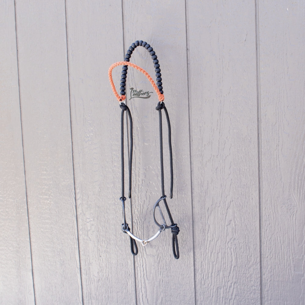 Orange Brow Balancer Silicone Beaded Draw Bit Headstall