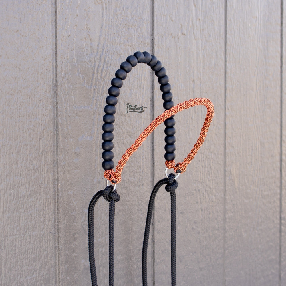 Orange Brow Balancer Silicone Beaded Draw Bit Headstall