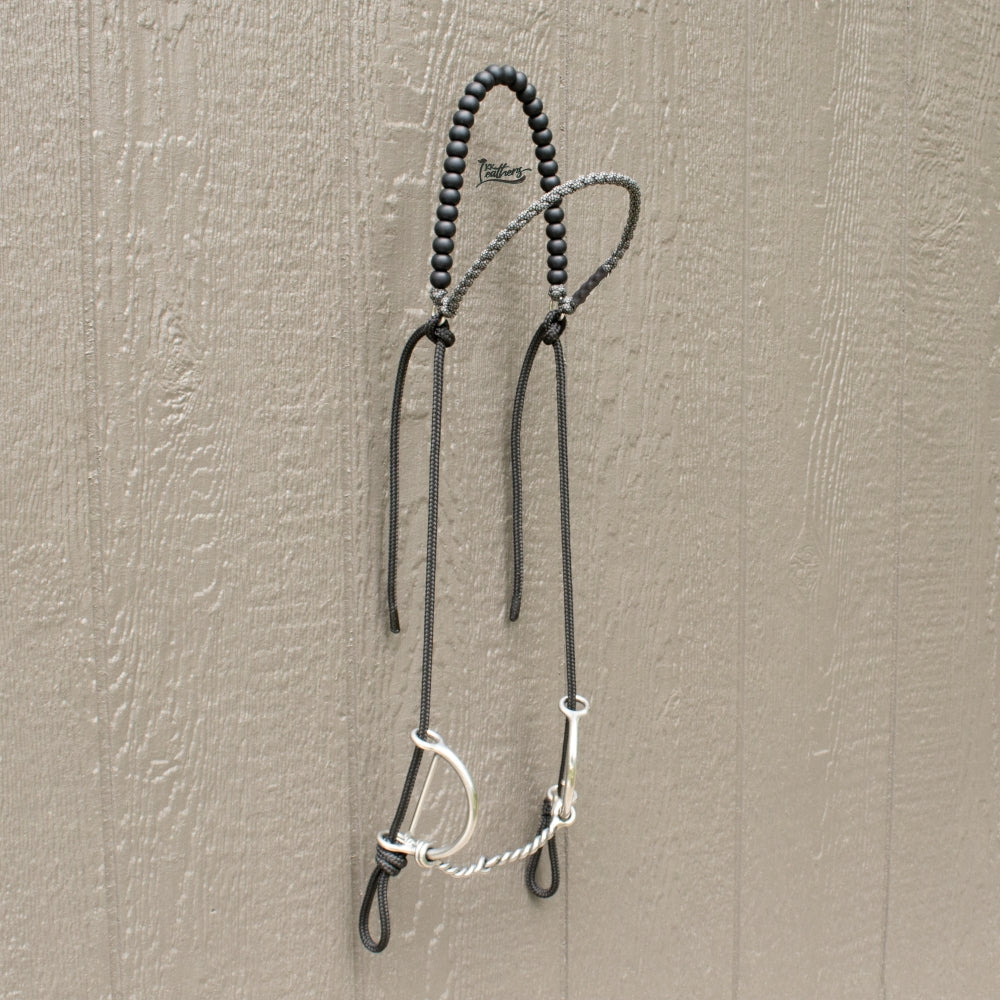 Charcoal Brow Balancer Silicone Beaded Draw Bit Headstall