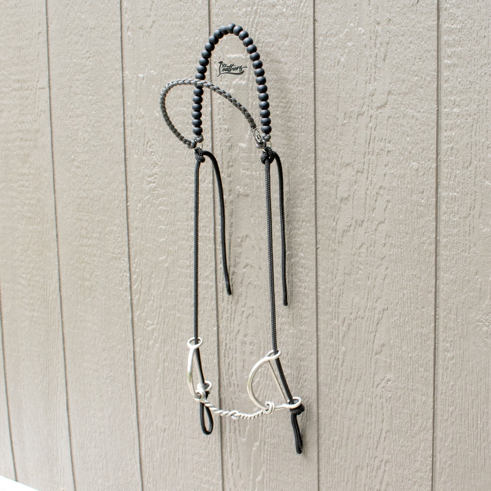 Charcoal Brow Balancer Silicone Beaded Draw Bit Headstall