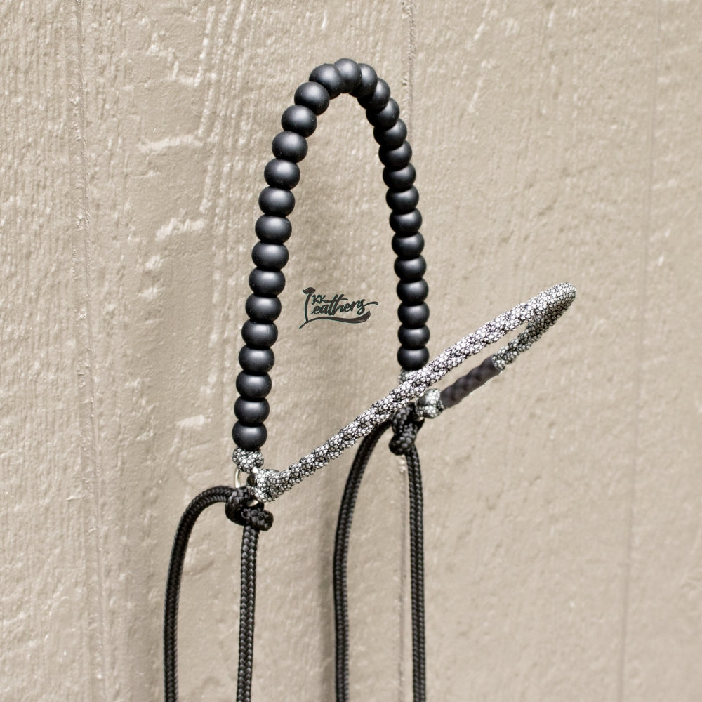 Charcoal Brow Balancer Silicone Beaded Draw Bit Headstall