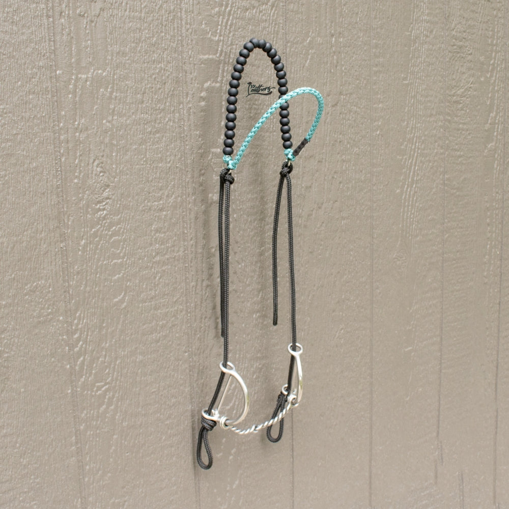Turquoise Diamond Brow Balancer Silicone Beaded Draw Bit Headstall