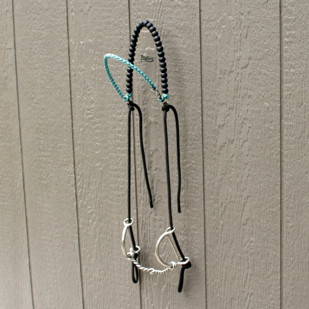Turquoise Diamond Brow Balancer Silicone Beaded Draw Bit Headstall
