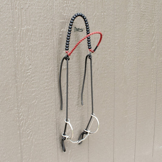Red Black Diamond Brow Balancer Silicone Beaded Draw Bit Headstall