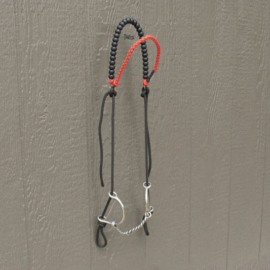Red Brow Balancer Silicone Beaded Draw Bit Headstall