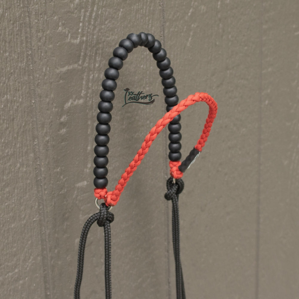 Red Brow Balancer Silicone Beaded Draw Bit Headstall