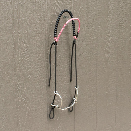 Rose Pink Brow Balancer Silicone Beaded Draw Bit Headstall