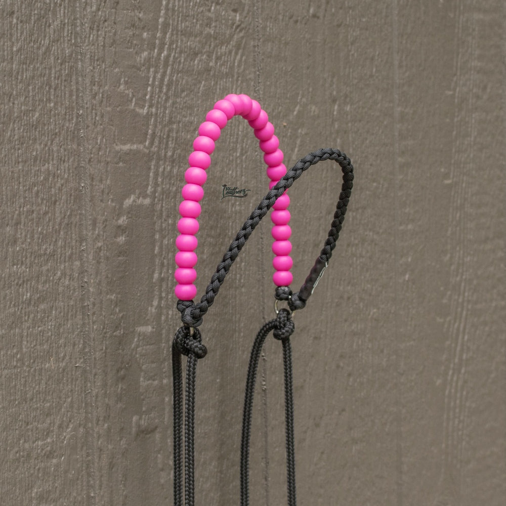 Fuschia Pink Checkered Brow Balancer Silicone Beaded Draw Bit Headstall