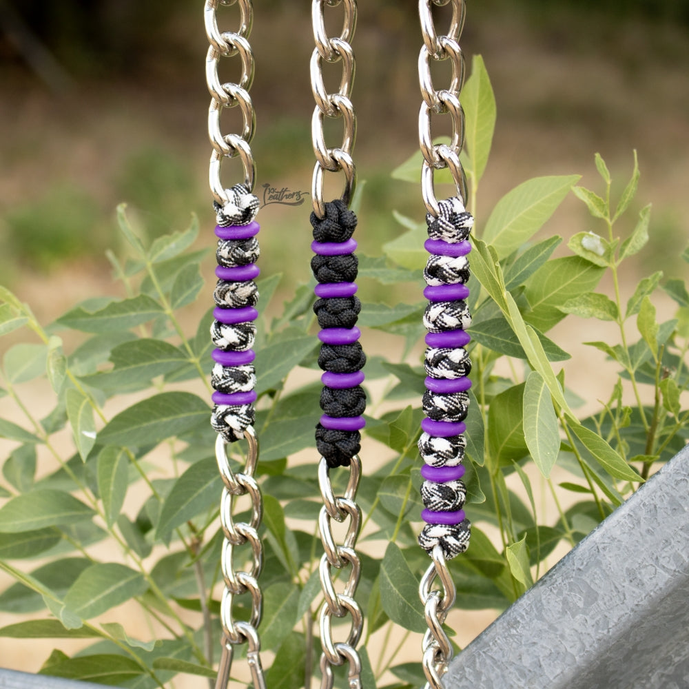 Purple n Checkered Knotted Curb Chain