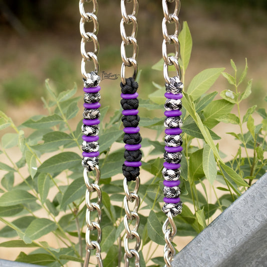 Purple n Checkered Knotted Curb Chain