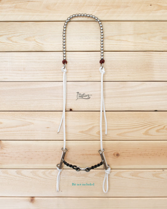 Stainless Steel Beaded Draw Bit Headstall