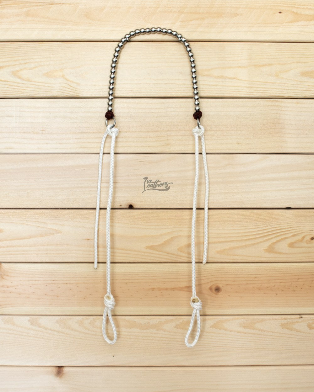 Red and Black Stainless Steel Beaded Draw Bit Headstall