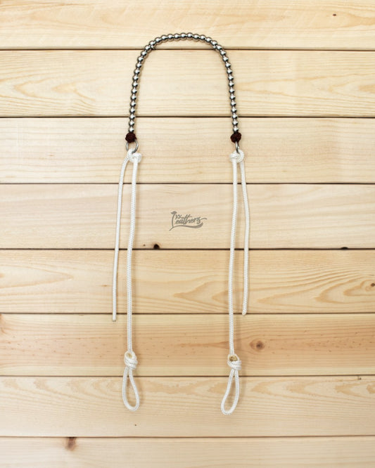 Red and Black Stainless Steel Beaded Draw Bit Headstall