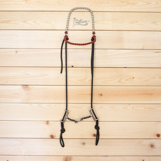 Stainless Steel Beaded Paracord Browband Draw Bit Headstall