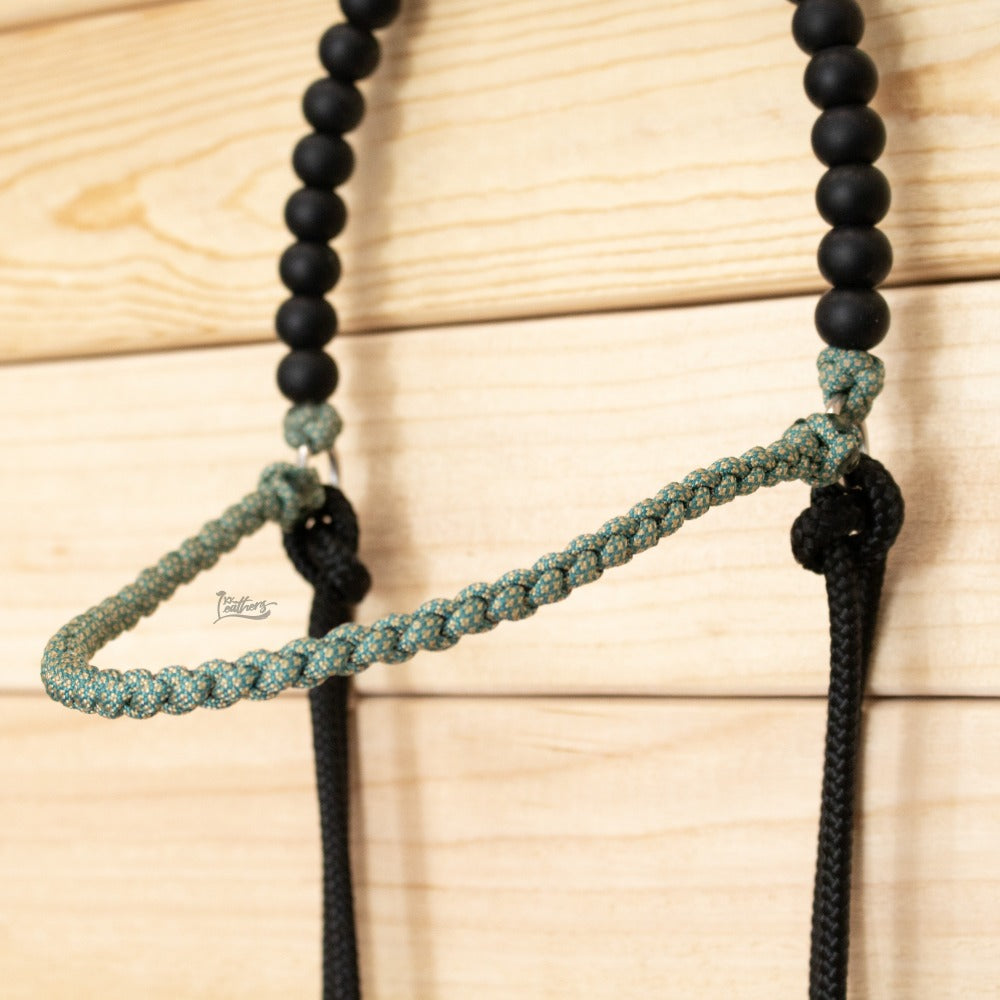 Silicone Beaded Paracord Browband Draw Bit Headstall