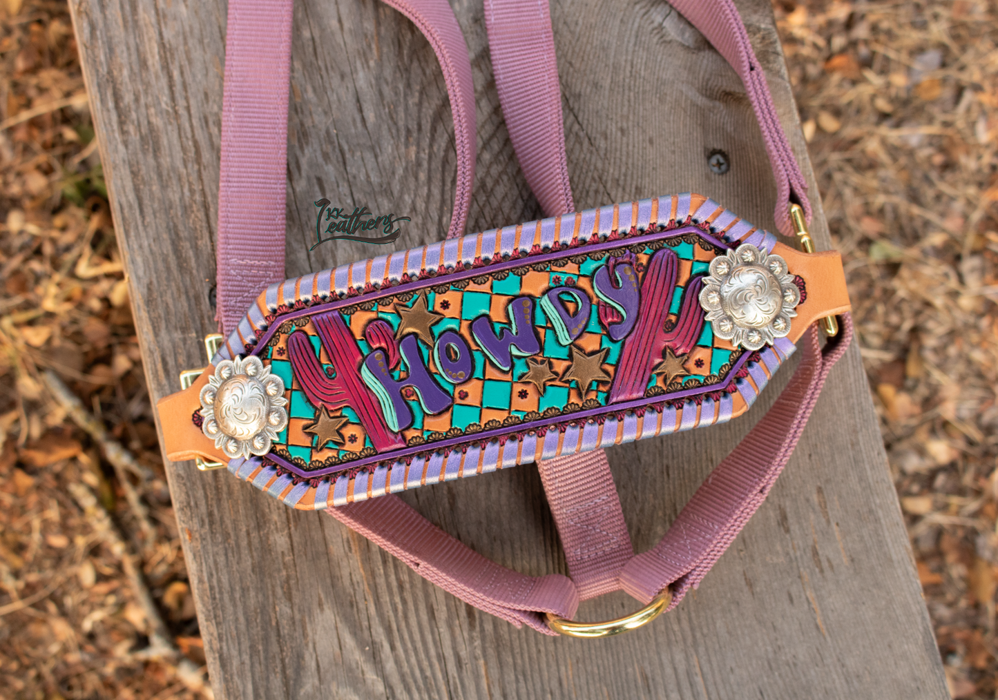 Retro Howdy Cactus Lavender Bronc Halter