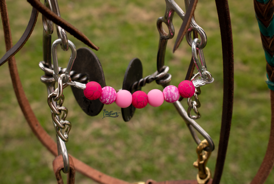 Pretty in Pink Cactus Silicone Beaded Chain Curb Strap