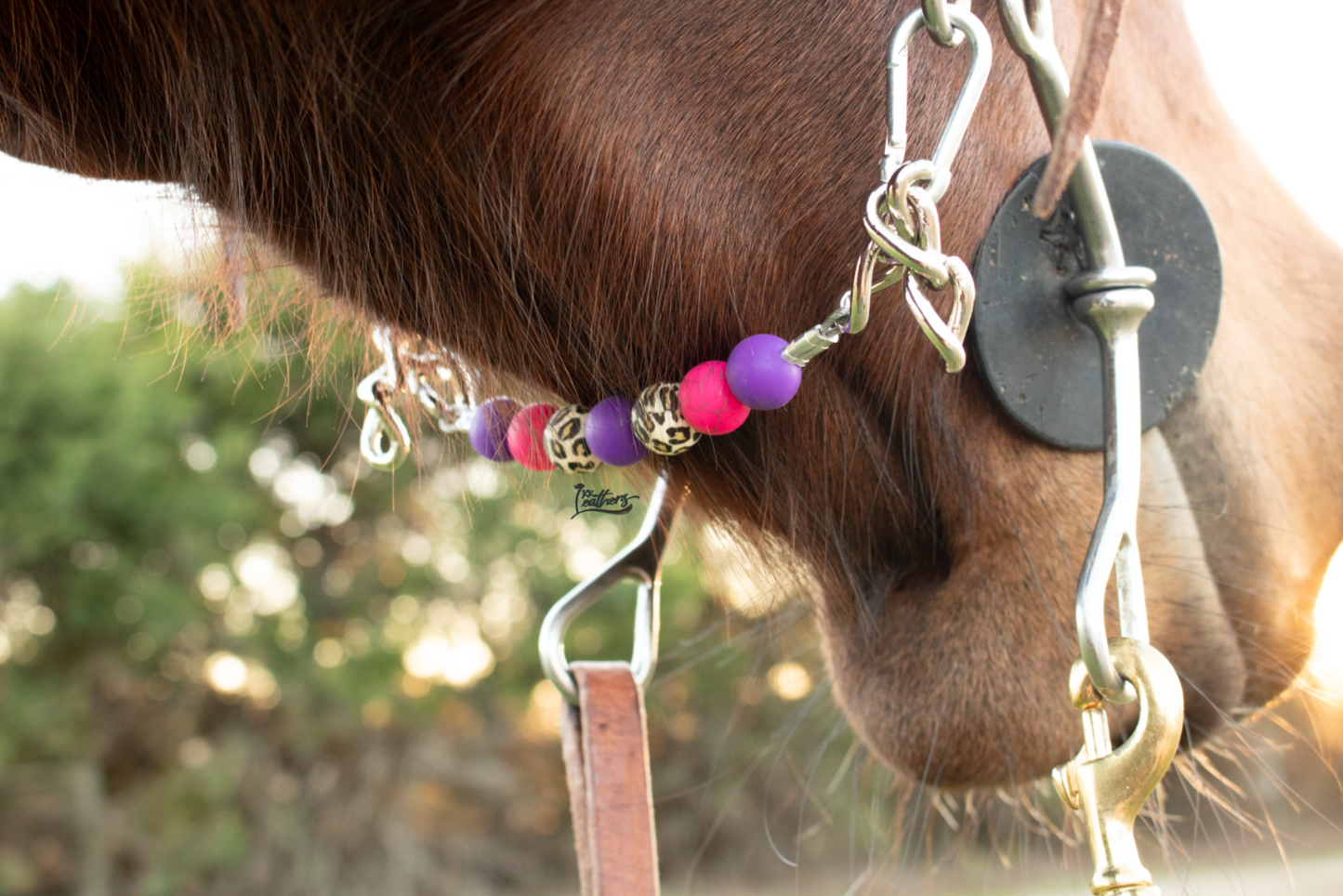 Grape Purple Hot Pink Crackle Leopard Silicone Beaded Chain Curb Strap