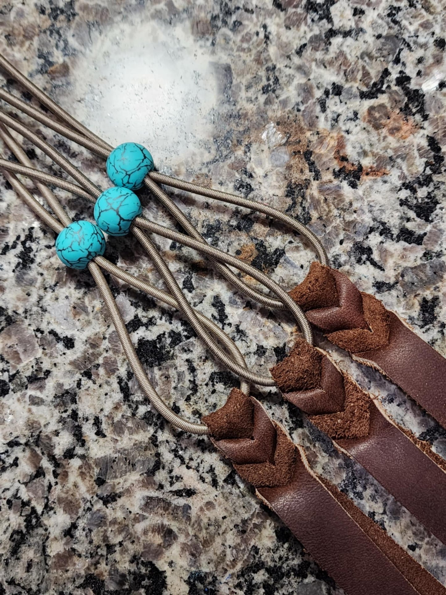 Pre-Order Tan Turquoise Rope Bungee Strap